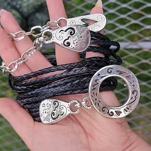 Vintage Braided Leather Cords Hook and Loop Buckle Belt